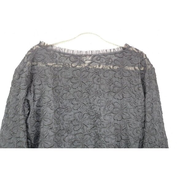 Sundance Embroidered Lace Sheer 3/4 Sleeve Top-Size Large-Silk Blend - Picture 11 of 11